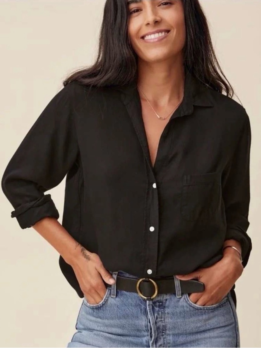 Grayson Women's Black Button-Down Shirt